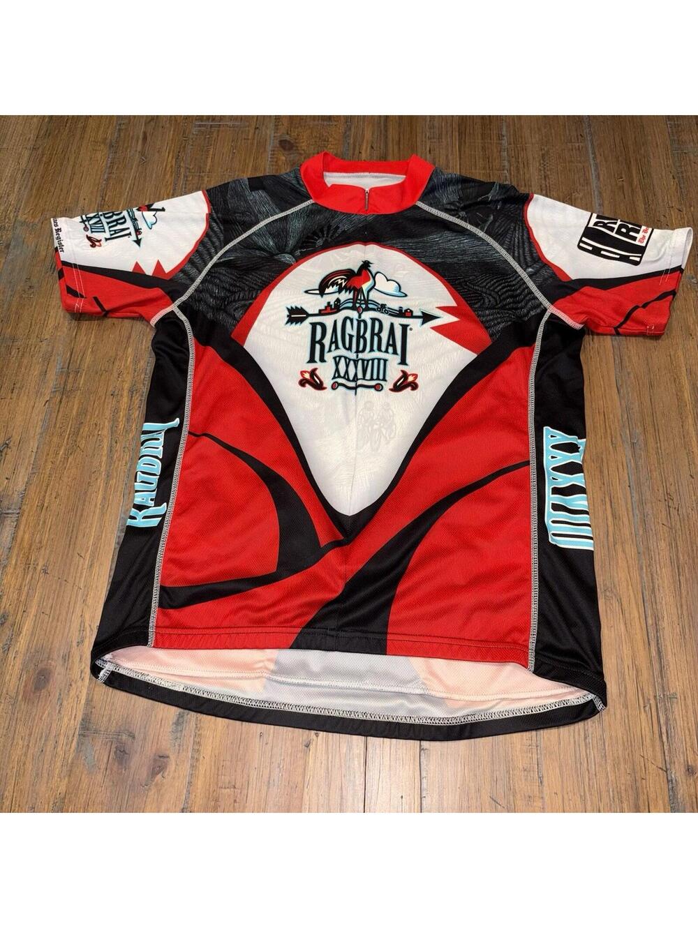 Primal Wear Ragbrai XXXVIII Cycling Jersey Mens XL Red Black Rooster Iowa